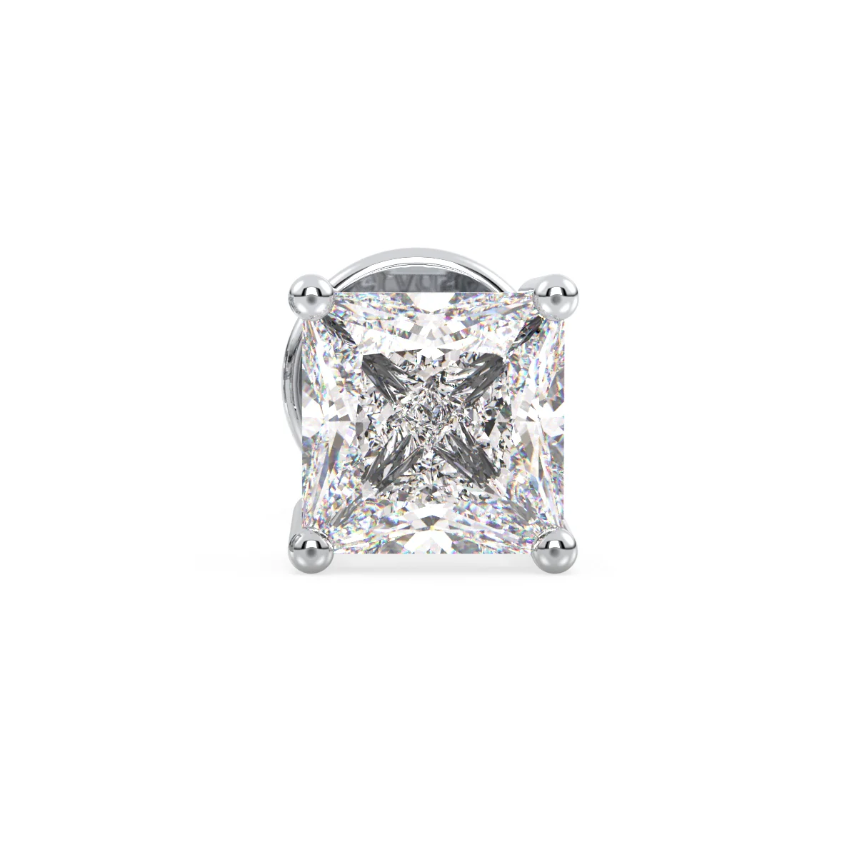 OLIVER PRINCESS CUT SOLITAIRE SINGLE EAR STUD, GOLD