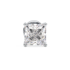 OLIVER PRINCESS CUT LAB GROWN DIAMOND SOLITAIRE SINGLE EAR STUD, GOLD