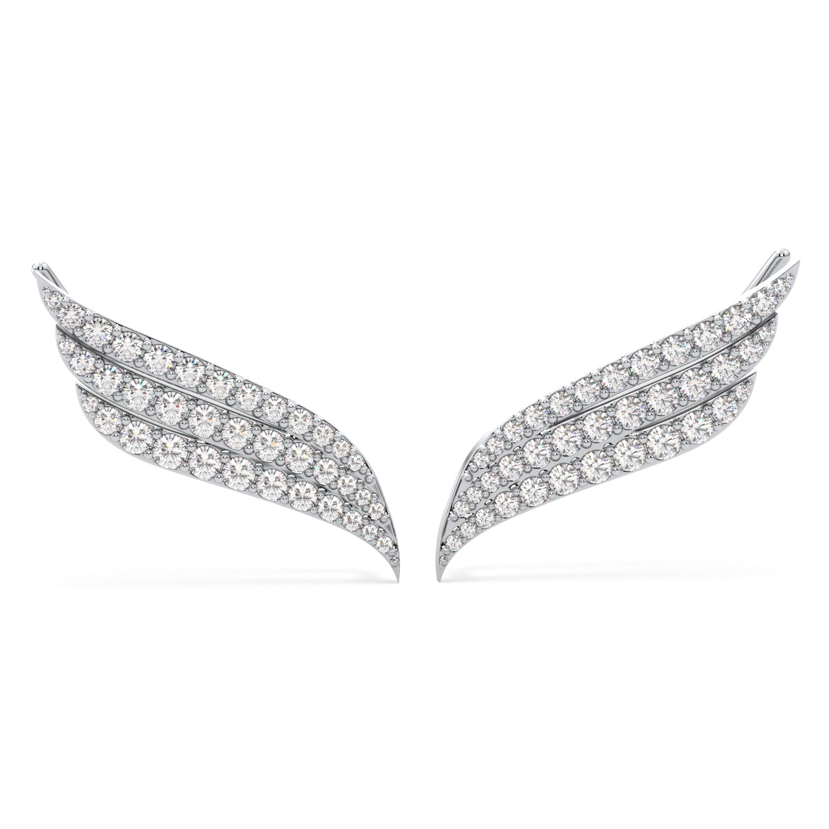 HEATHER CURVED ROUND CUT DIAMOND STUDDED EAR CUFFS, GOLD