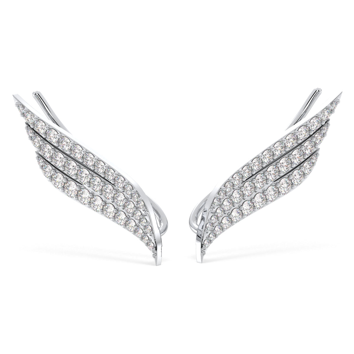 HEATHER CURVED ROUND CUT DIAMOND STUDDED EAR CUFFS, GOLD