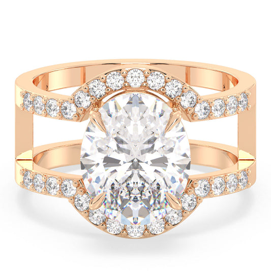 IRENE OVAL CUT SOLITAIRE COCKTAIL RING, GOLD