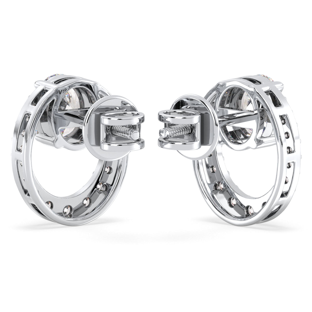 IRENE OVAL CUT CIRCULAR DIAMOND STUDDED EAR STUDS, GOLD